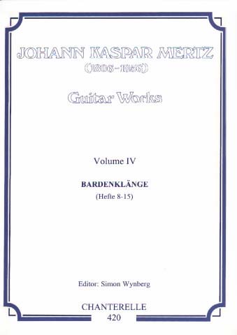 MERTZ J. K. (1806-1856 Eslovaquia)<br><br>Obras para guitarra Vol. 4<br>Bardenklange Op 13 (Hefte 8-15)