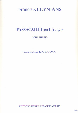 KLEYNJANS Francis (1951- Francia)<br><br>Passacaille